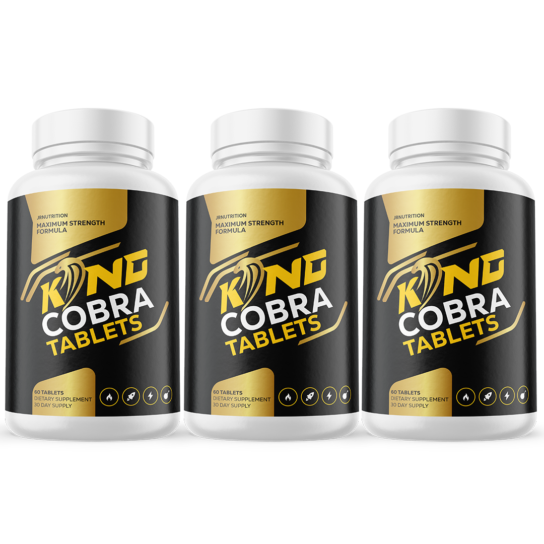 King Cobra Tablets - Support Men's Vitality and Daily Energy - 3 Bottles
